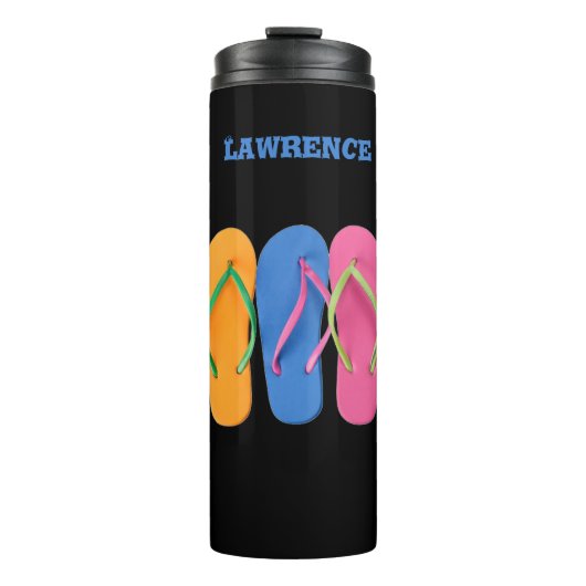 Wärmespeicher mit farbenfrohen Flip Flops-Design Thermosbecher (Vorderseite)