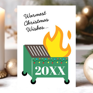 Warmest Christmas Wishes 2022 Dumpster Fire Feiertagskarte