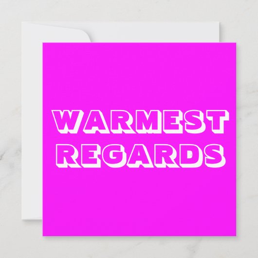 Warmest Regards magentina weiß kühl modern Karte (Vorderseite)