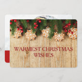 Warmest Weihnachten wünscht zweiseitige Fotokarte (Vorne/Hinten)