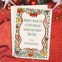 Warmest Wishes Flat Holiday Card Feiertagskarte
