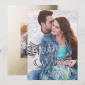 WARMEST WISHES GOLD Foto Weihnachtskarte Feiertagskarte (Vorne/Hinten)