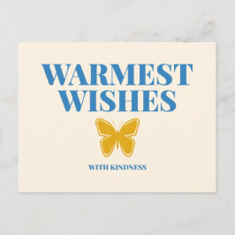 Warmest Wishes with Kindness Typography Postcard Postkarte