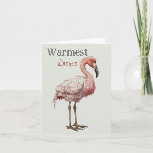 Warmest WishFlamingo Dankeskarte (Vorderseite)