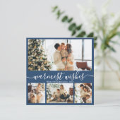 Warmest wünscht Elegant 4 Foto Collage Weihnachten (Stehend Vorderseite)