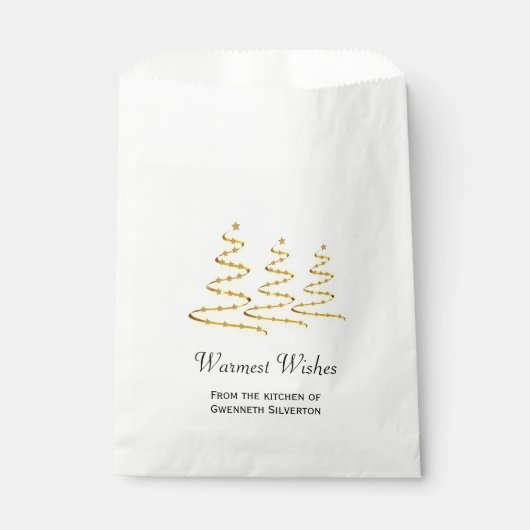 Warmest wünscht Gold Ribbon Weihnachtsbaumen Lecke Geschenktütchen (Vorderseite)