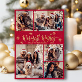 Warmest wünscht Red Gold Foto Collage Weihnachten
