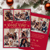 Warmest wünscht Red Gold Foto Collage Weihnachten