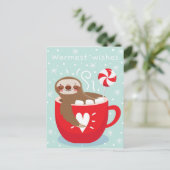 Warmest wünscht Sloth Postkarte (Stehend Vorderseite)