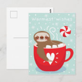 Warmest wünscht Sloth Postkarte (Vorne/Hinten)