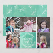 Warmest wünscht Wreath Foto Collage Feiertagskarte (Vorne/Hinten)