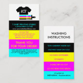 Wärmeübertragung Vinyl Clothing Wash Instruction Visitenkarte (Vorne/Hinten)