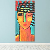 Wärmewelle Abstraktes Portrait einer Frau Leinwanddruck (Insitu (Holzboden))