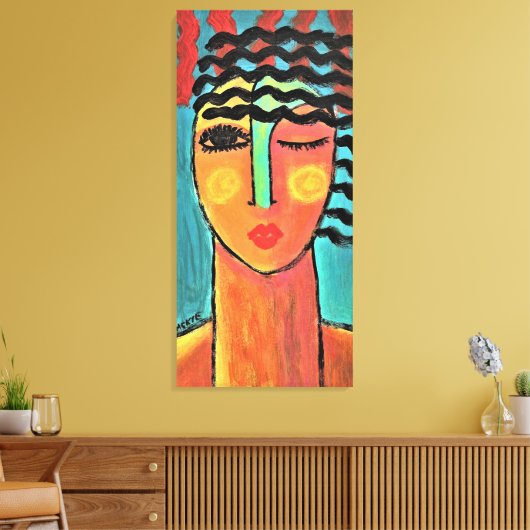 Wärmewelle Abstraktes Portrait einer Frau Leinwanddruck (Insitu (Wohnzimmer))