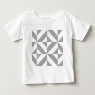 Warmgrau geometrisches Deco-Würfelmuster Baby T-shirt