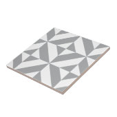 Warmgrau geometrisches Deco-Würfelmuster Fliese (Seite)