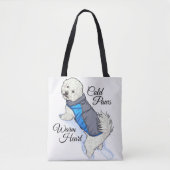 Warmherzige Schnee-Bichon-Tasche Tasche (Vorderseite)