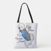 Warmherzige Schnee-Bichon-Tasche Tasche (Rückseite)