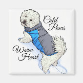 Warmherziger Schnee Bichon Magnet (Vorne)