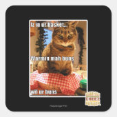 Warmin mah Buns Quadratischer Aufkleber (Vorderseite)