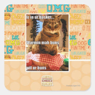 Warmin mah Buns Quadratischer Aufkleber