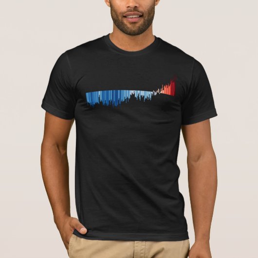 Warming Stripes Balkendiagramm Globale Temperature T-Shirt (Vorderseite)