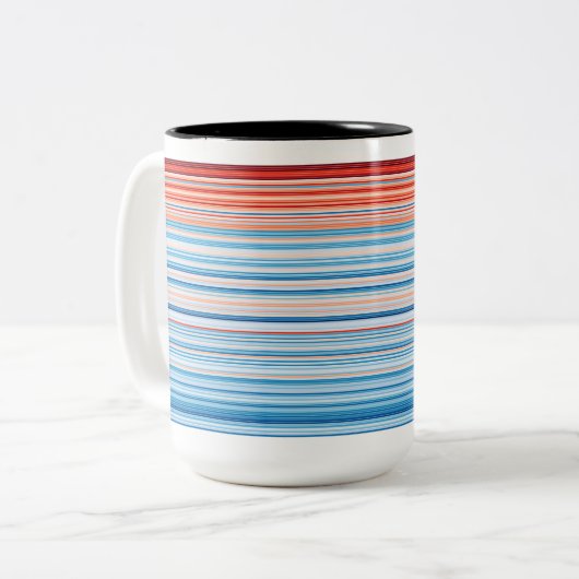 Warming Stripes Germany 1881-2020 Zweifarbige Tasse (Vorderseite Links)