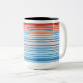 Warming Stripes Germany 1881-2020 Zweifarbige Tasse (VorderseiteRechts)