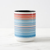 Warming Stripes Germany 1881-2020 Zweifarbige Tasse (Mittel)