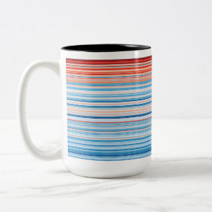 Warming Stripes Germany 1881-2020 Zweifarbige Tasse