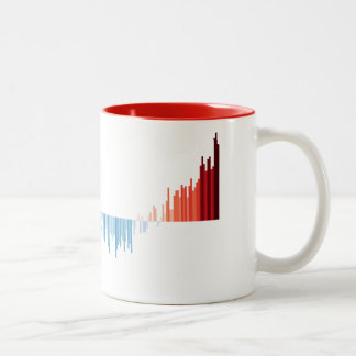 Warming Stripes Säulendiagramm Tasse | 1850-2025