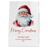 Warmish Santa Claus Cozy Red Green Holiday Chic Mittlere Geschenktüte (Rückseite)