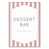 Warmrosa Vintage-Dessertbar-Schild Tischnummer (Rückseite)