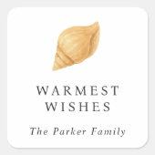 Warmseher Strand Moderne Weihnachten Quadratischer Aufkleber (Vorderseite)