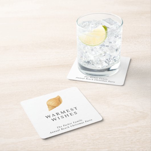 Warmseher Strand Moderne Weihnachten Rechteckiger Pappuntersetzer (Vor Ort)