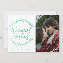 Warmsehnliches Holiday Wreath Foto Feiertagskarte