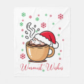 Warmste Wünsche Cozy Hot Cocoa Weihnachten Fleecedecke (Vorderseite)