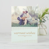 Warmste Wünsche, Polka-Punkte Feiertagskarte (Stehend Vorderseite)