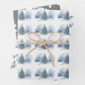 Warmste Wünsche Schnee bedeckt Evergreen Tree Geschenkpapier Set (Beispiel)