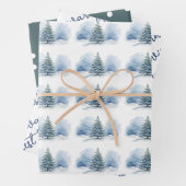 Warmste Wünsche Schnee bedeckt Evergreen Tree Geschenkpapier Set (Beispiel)
