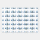 Warmste Wünsche Schnee bedeckt Evergreen Tree Geschenkpapier Set (Vorderseite)