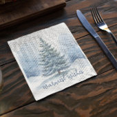 Warmste Wünsche Schnee bedeckt Evergreen Tree Serviette