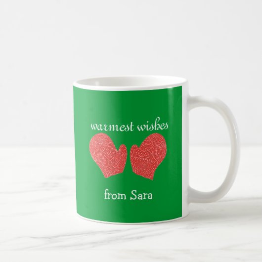 "Warmste Wünsche" Weihnachtsgeschenktasse Kaffeetasse (Rechts)