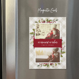 Warmste wünscht Winter Greenerie Magnetic Foto Car Magnetkarte
