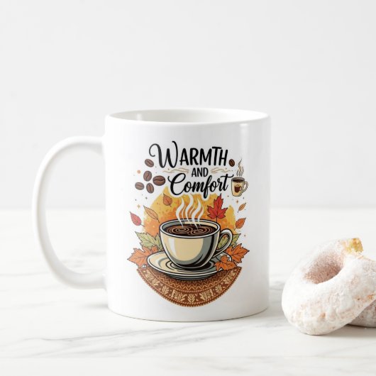 Warmth and Comfort - Cozy Autumn Coffee Kaffeetasse (Mit Donut)