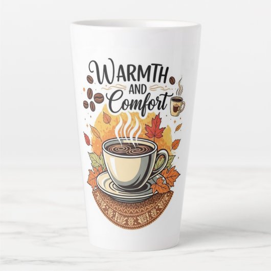 Warmth and Comfort - Cozy Autumn Coffee Milchtasse (Vorderseite)