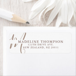 Warmth Beige Mit Monogramm Script-Adresse