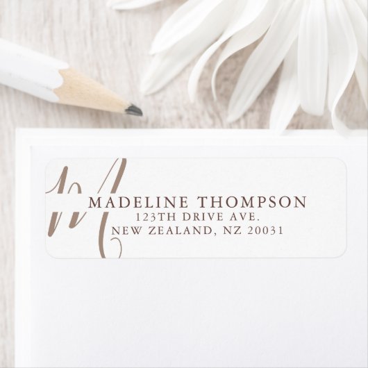 Warmth Beige Mit Monogramm Script-Adresse (Insitu)