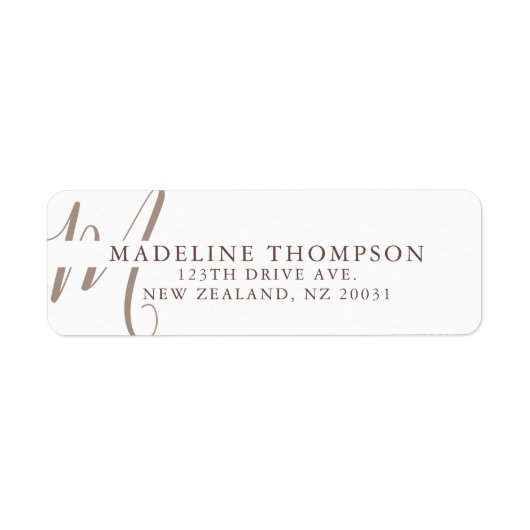 Warmth Beige Mit Monogramm Script-Adresse (Vorne)