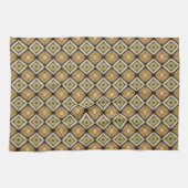 Warmtoniger geometrischer Diamantmuster Geschirrtuch (Horizontal)